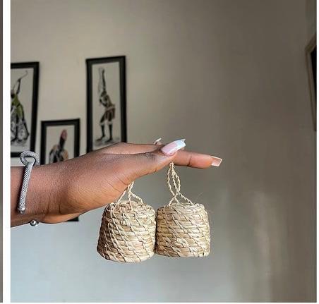 Boho Woven Raffia Earrings