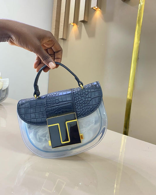 Oval baWhite Crocodile Clear Plastic Shoulder Bag | Transparent PVC Handbag | Fashionable Women's Accessoryg